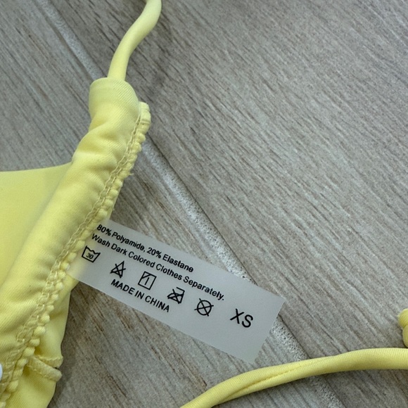 Yellow String Triangle Bikini Set - Picture 2 of 6